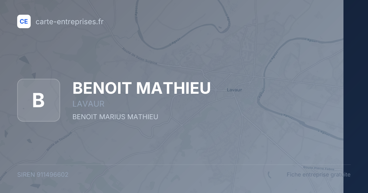 BENOIT MATHIEU — 911496602 — fiche entreprise