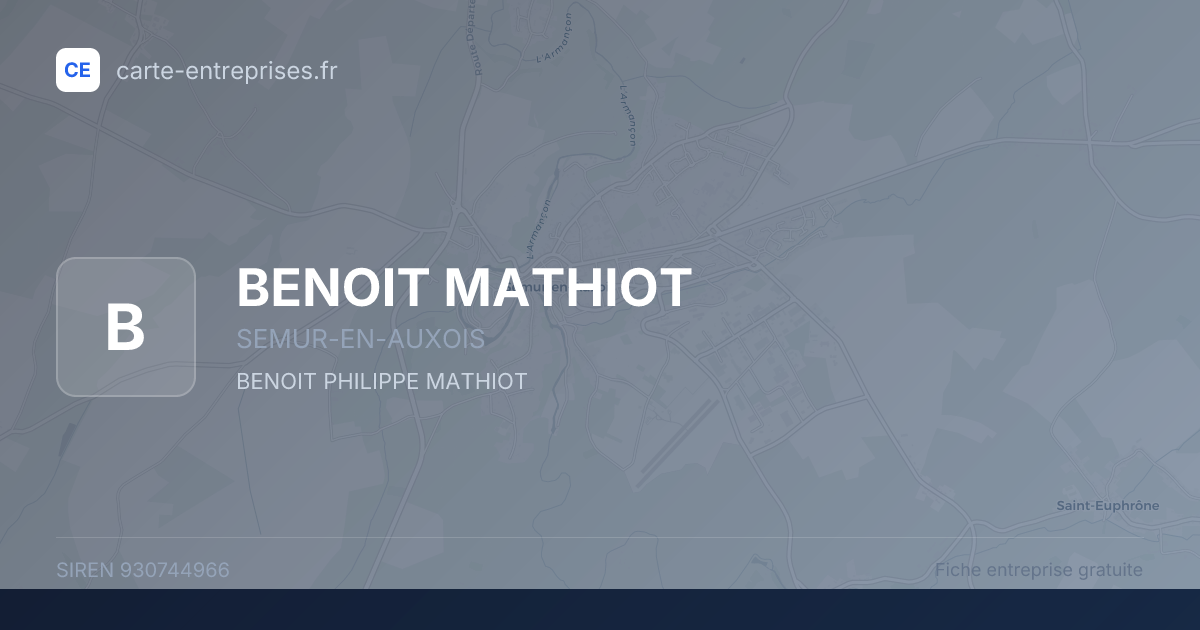 BENOIT MATHIOT — 930744966 — fiche entreprise