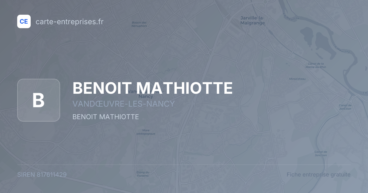 BENOIT MATHIOTTE — 817611429 — fiche entreprise
