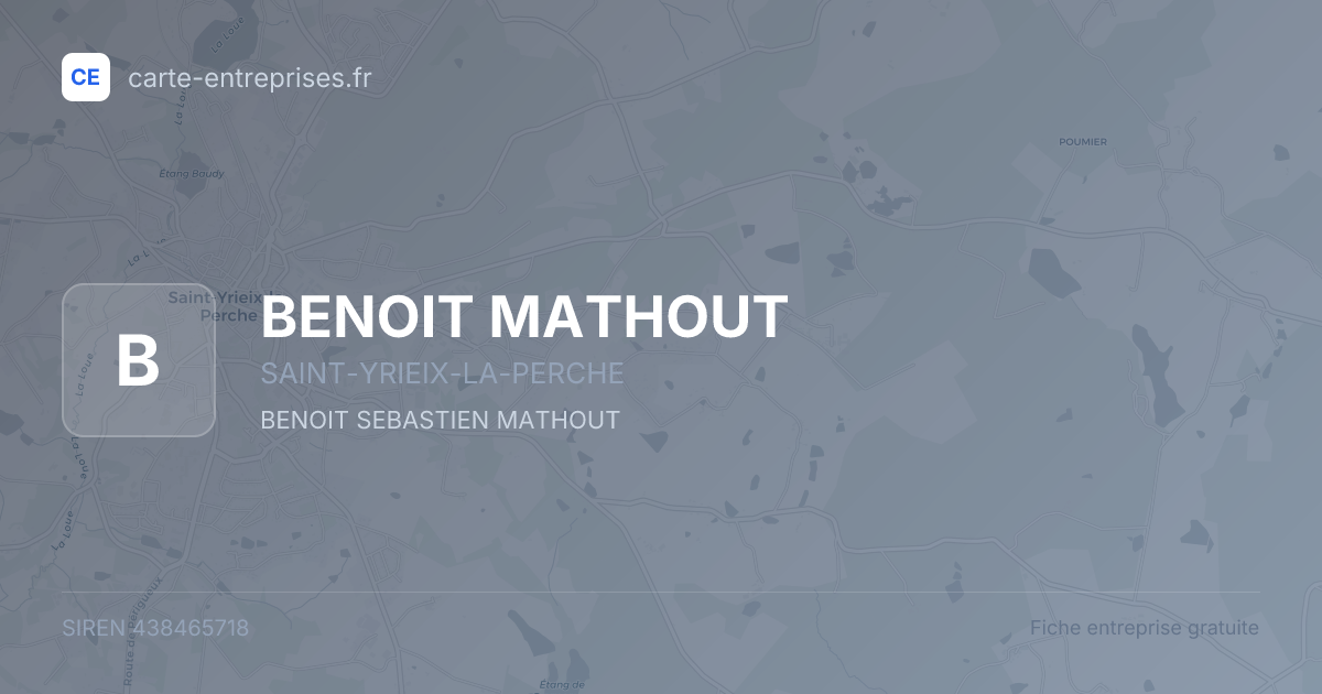 BENOIT MATHOUT — 438465718 — fiche entreprise