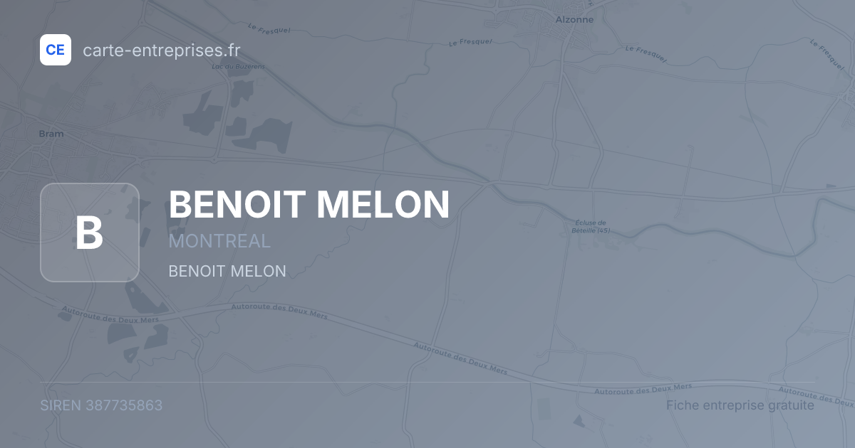 BENOIT MELON — 387735863 — fiche entreprise
