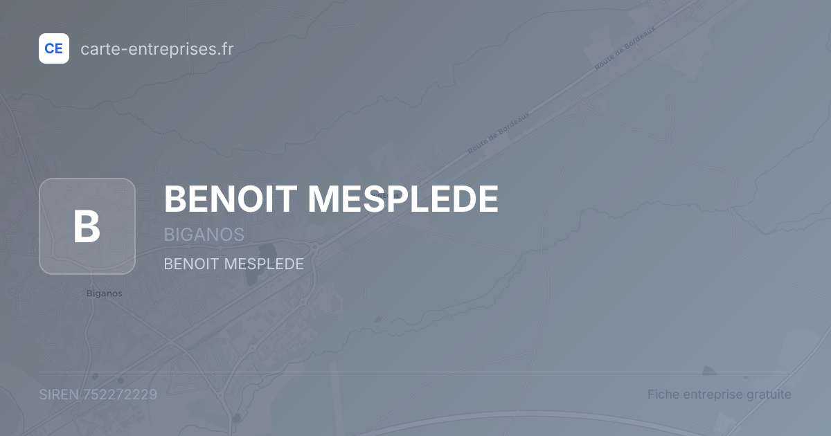 BENOIT MESPLEDE — 752272229 — fiche entreprise