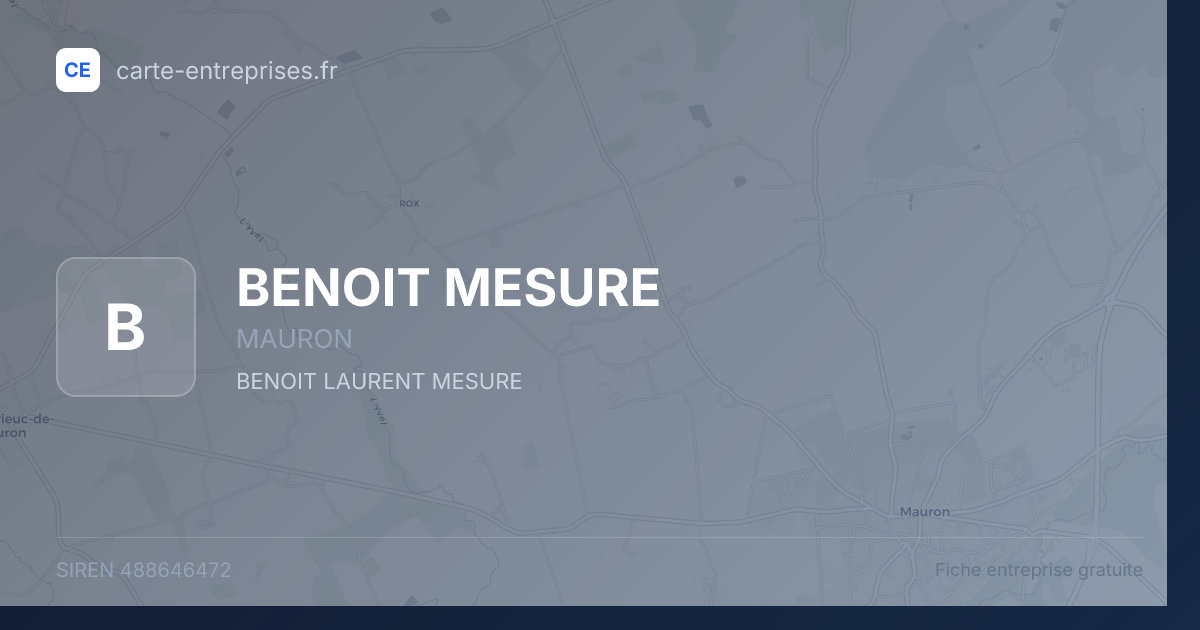 BENOIT MESURE — 488646472 — fiche entreprise