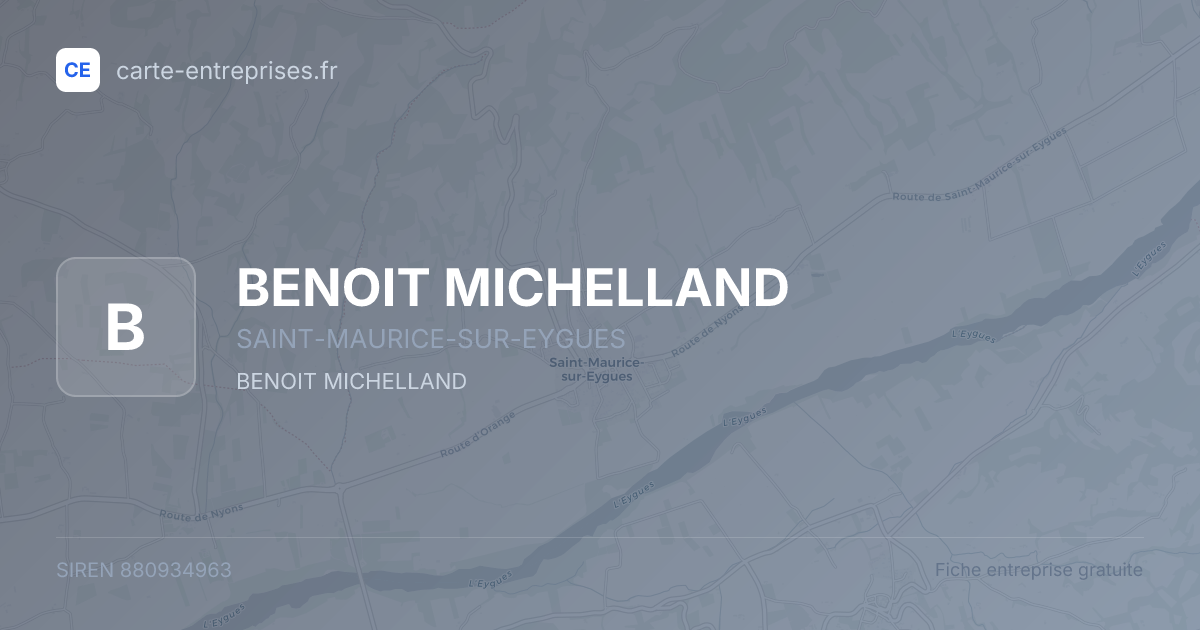 BENOIT MICHELLAND — 880934963 — fiche entreprise