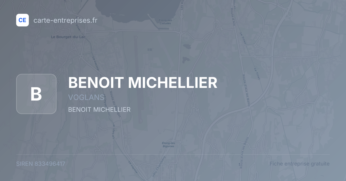 BENOIT MICHELLIER — 833496417 — fiche entreprise