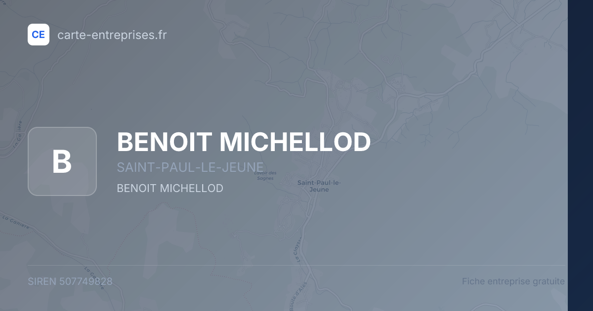 BENOIT MICHELLOD — 507749828 — fiche entreprise