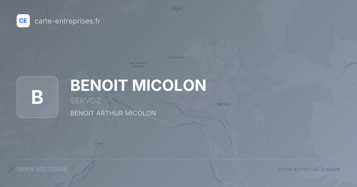 BENOIT MICOLON — 802335166 — fiche entreprise
