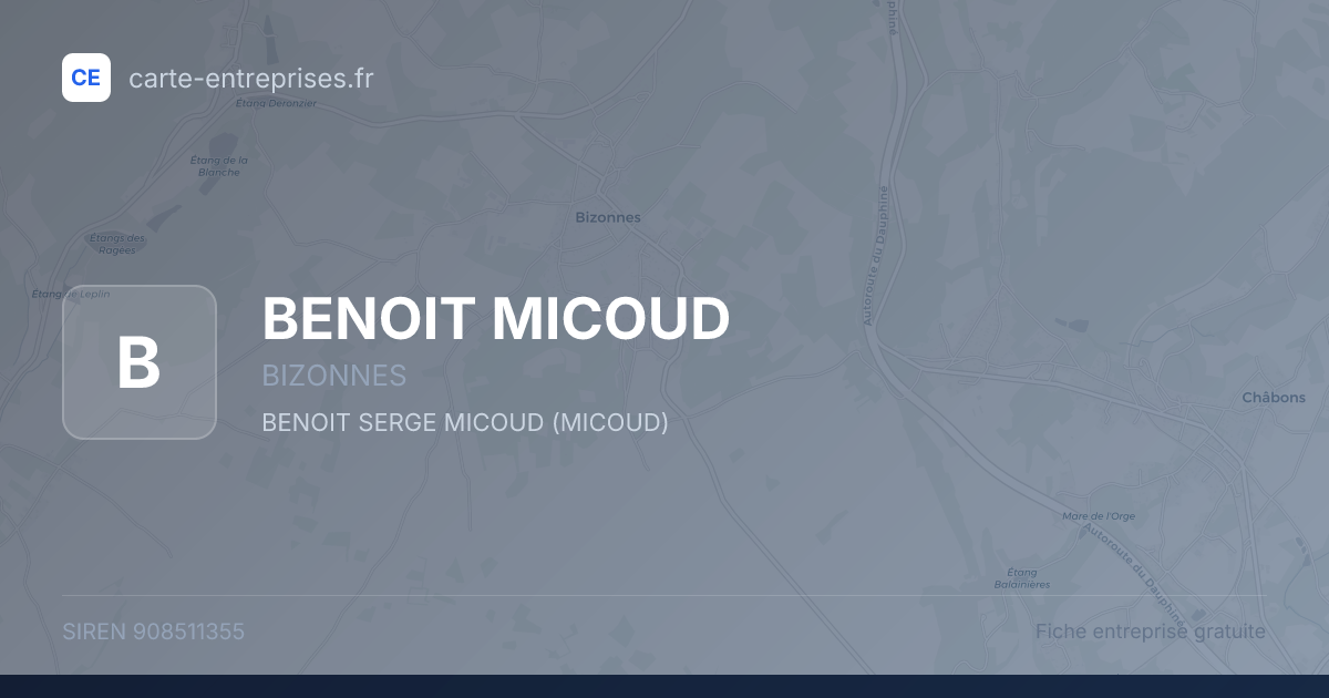 BENOIT MICOUD — 908511355 — fiche entreprise