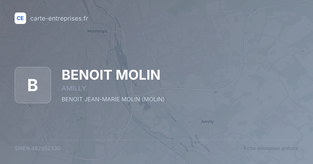 BENOIT MOLIN — 482952330 — fiche entreprise
