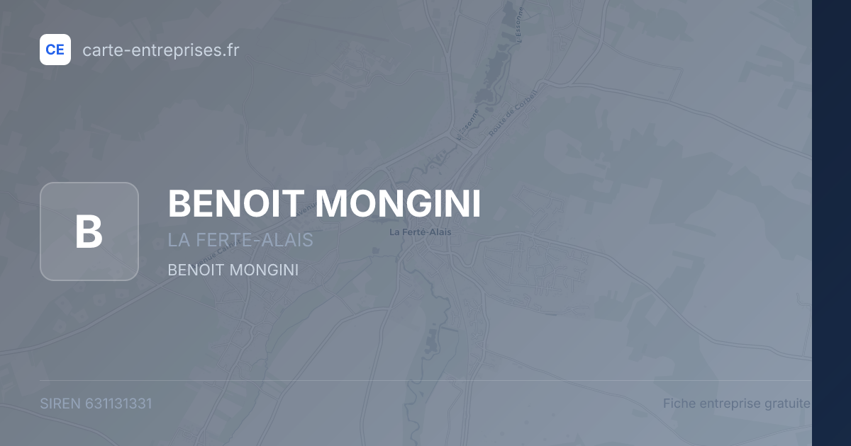BENOIT MONGINI — 631131331 — fiche entreprise