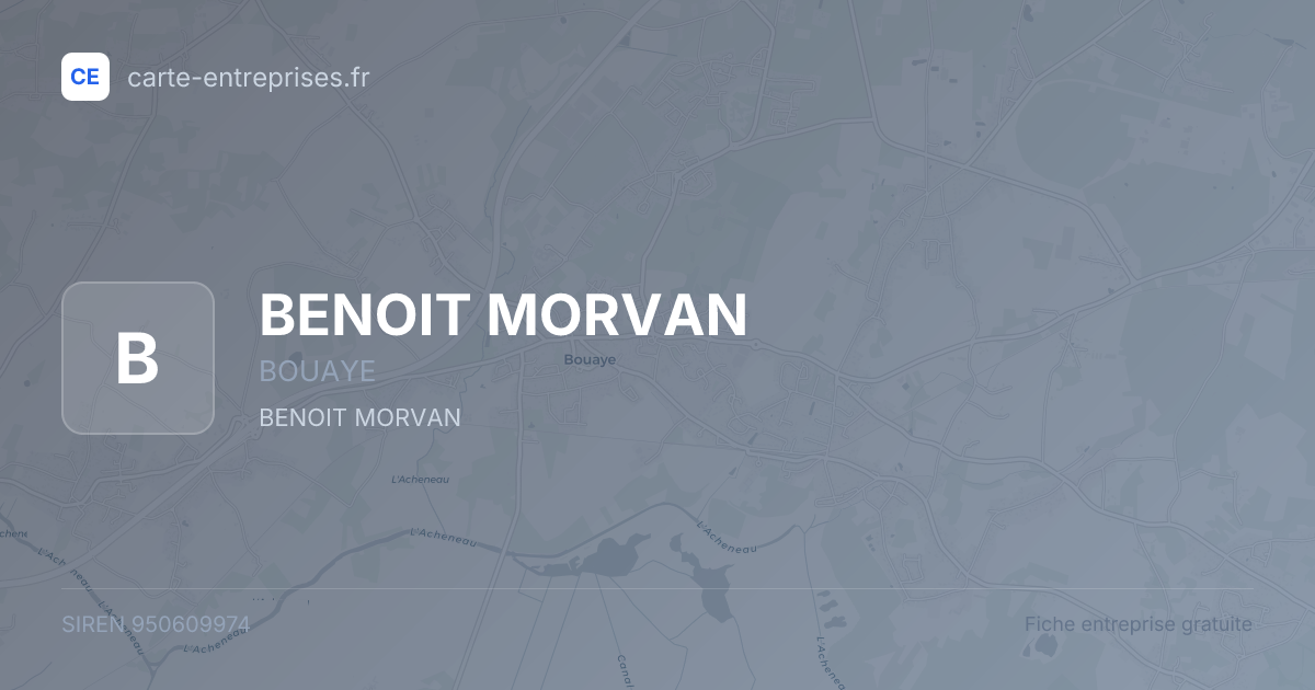 BENOIT MORVAN — 950609974 — fiche entreprise