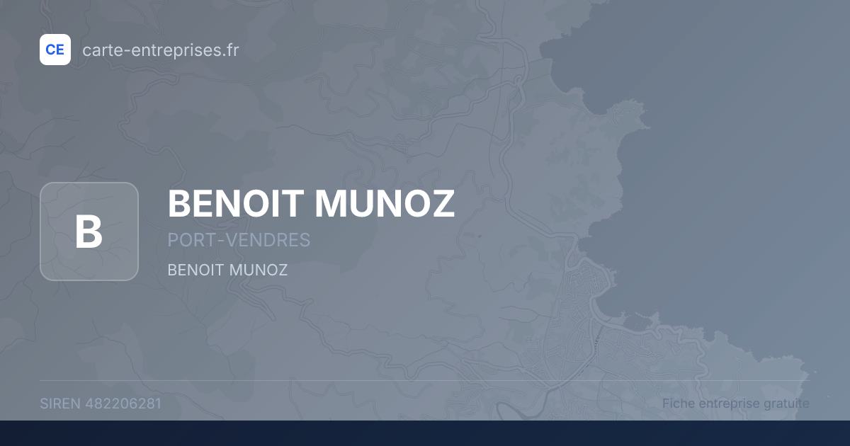 BENOIT MUNOZ — 482206281 — fiche entreprise