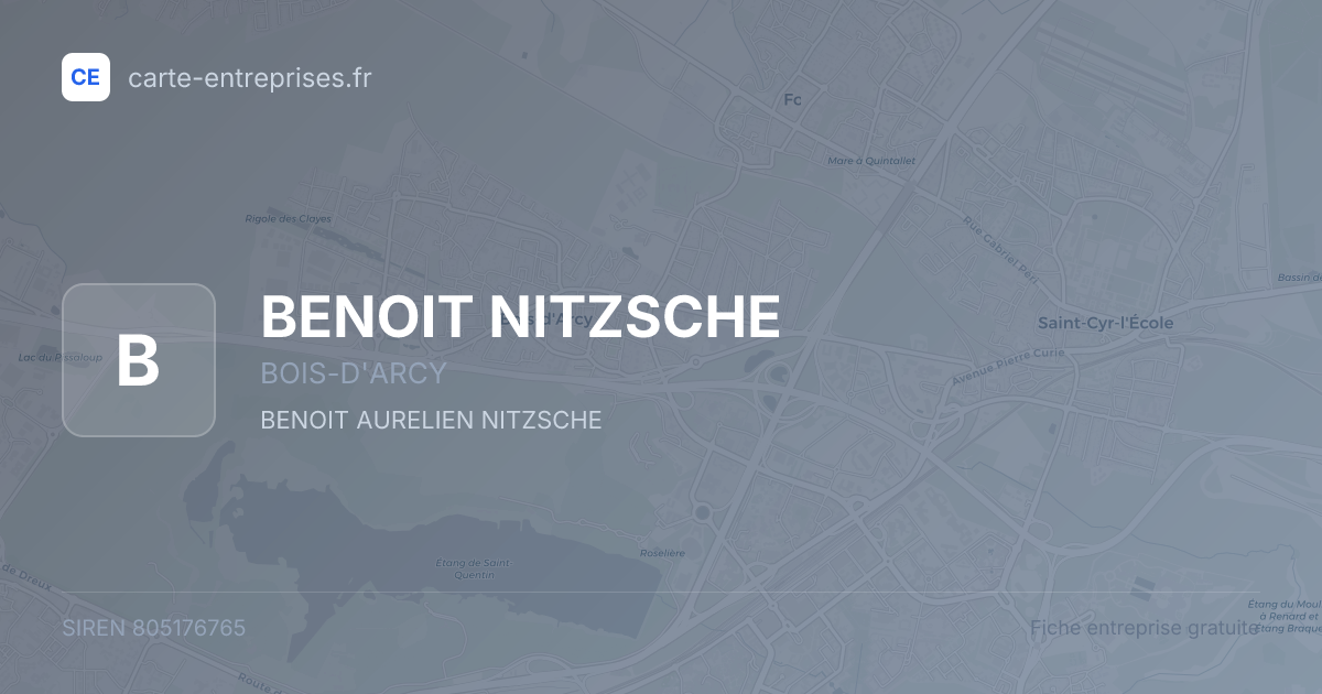 BENOIT NITZSCHE — 805176765 — fiche entreprise