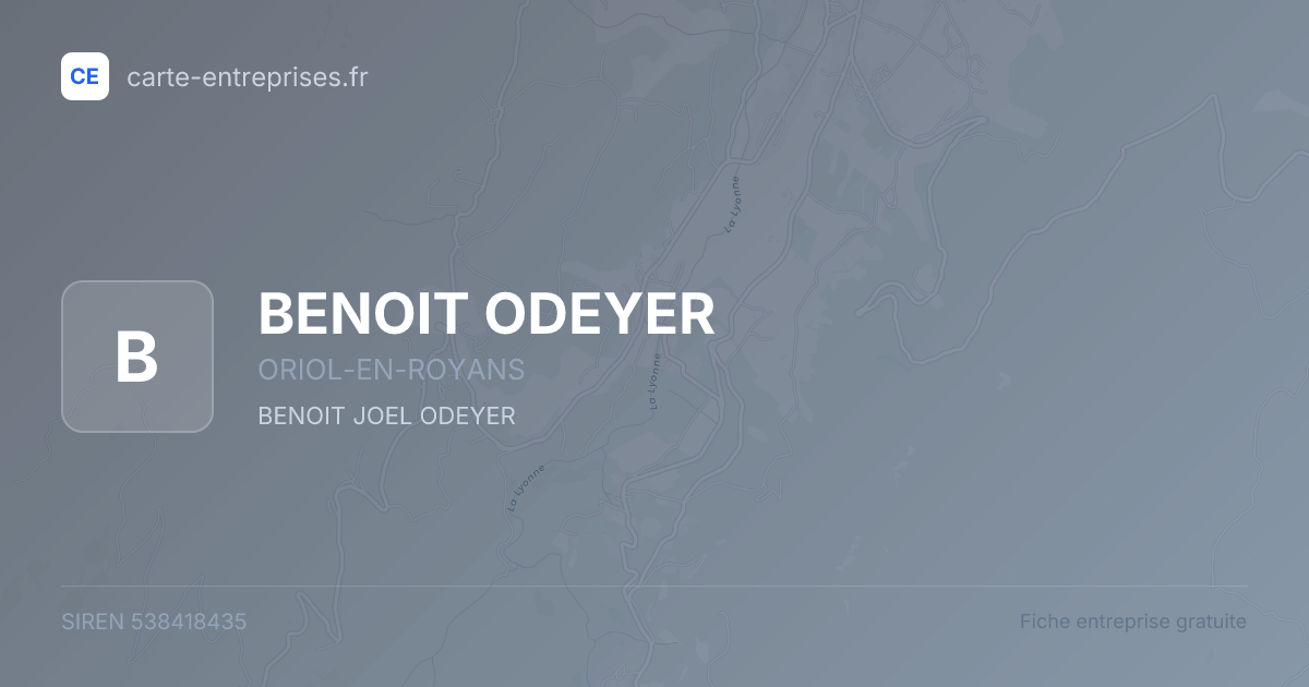 BENOIT ODEYER — 538418435 — fiche entreprise