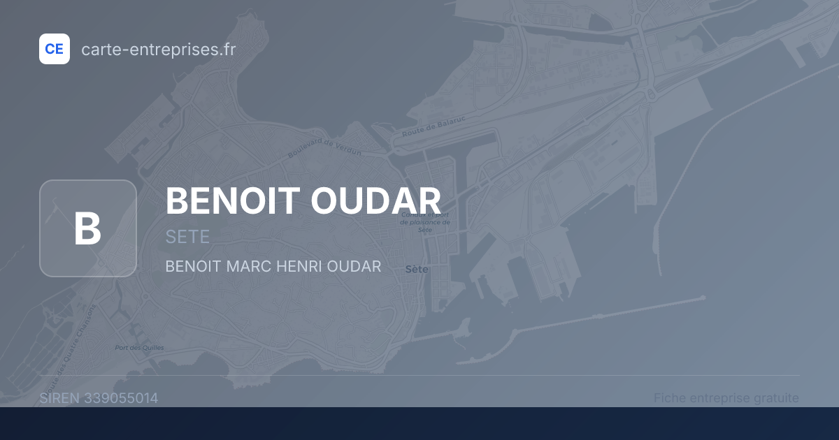 BENOIT OUDAR — 339055014 — fiche entreprise