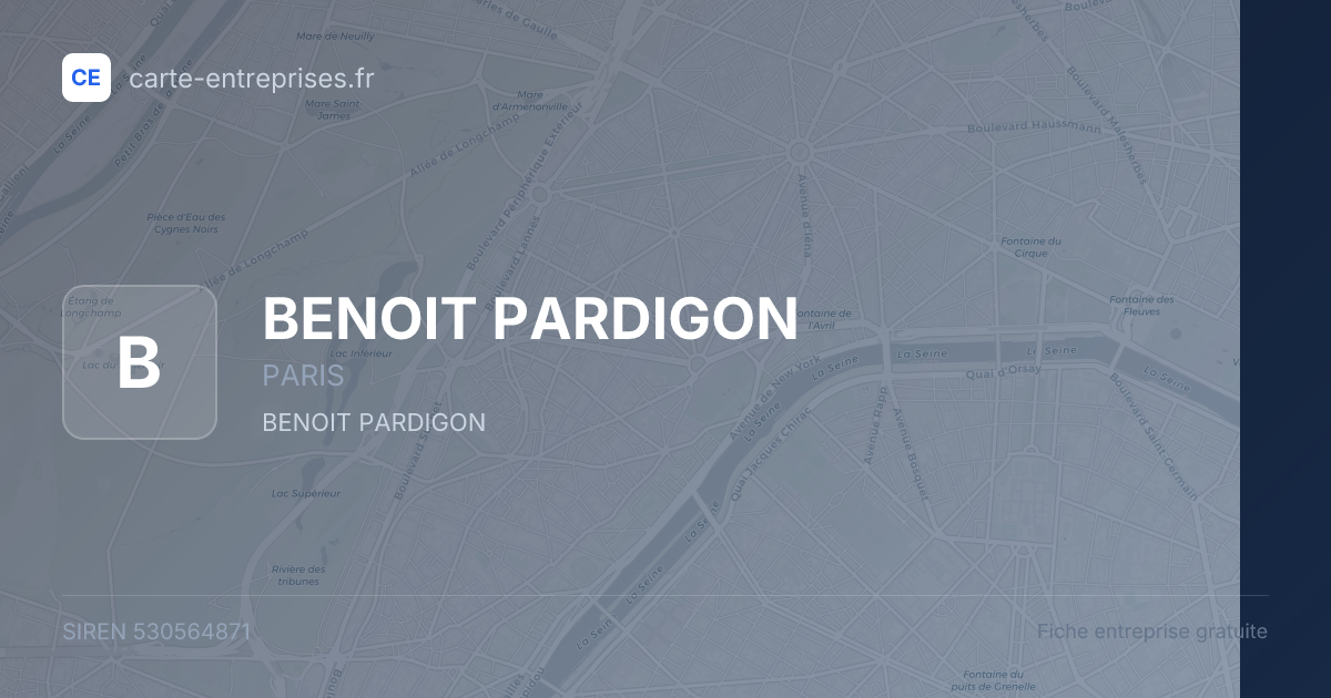 BENOIT PARDIGON — 530564871 — fiche entreprise