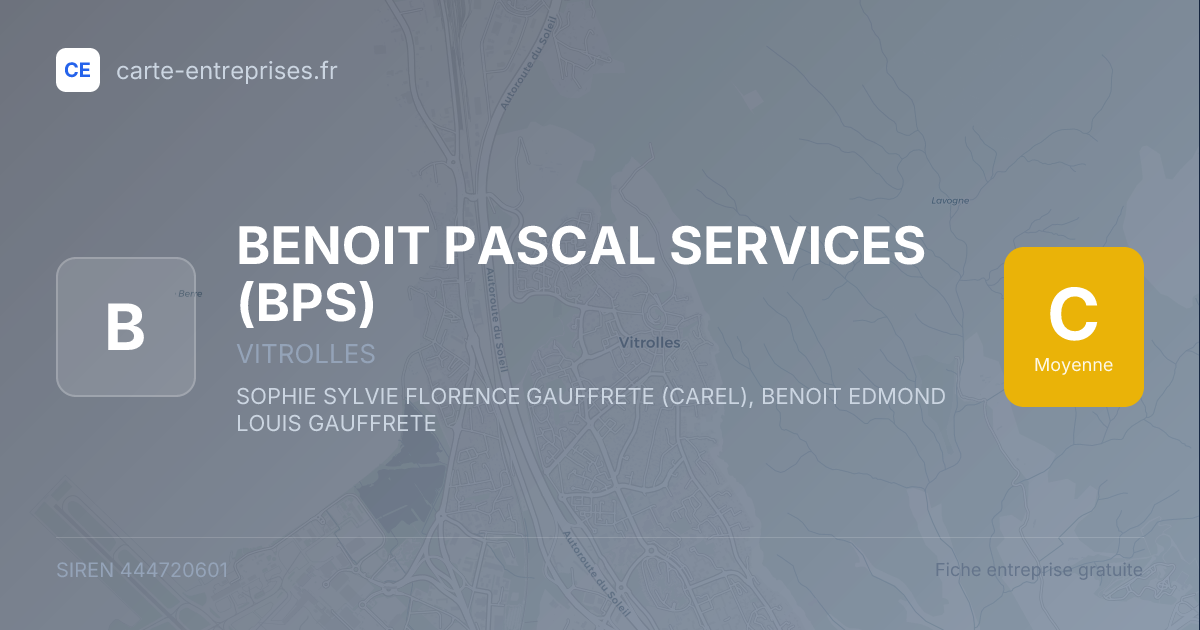BENOIT PASCAL SERVICES (BPS) — 444720601 — fiche entreprise