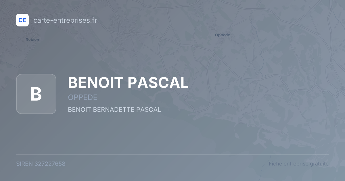 BENOIT PASCAL — 327227658 — fiche entreprise