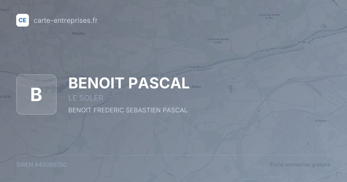 BENOIT PASCAL — 840089700 — fiche entreprise
