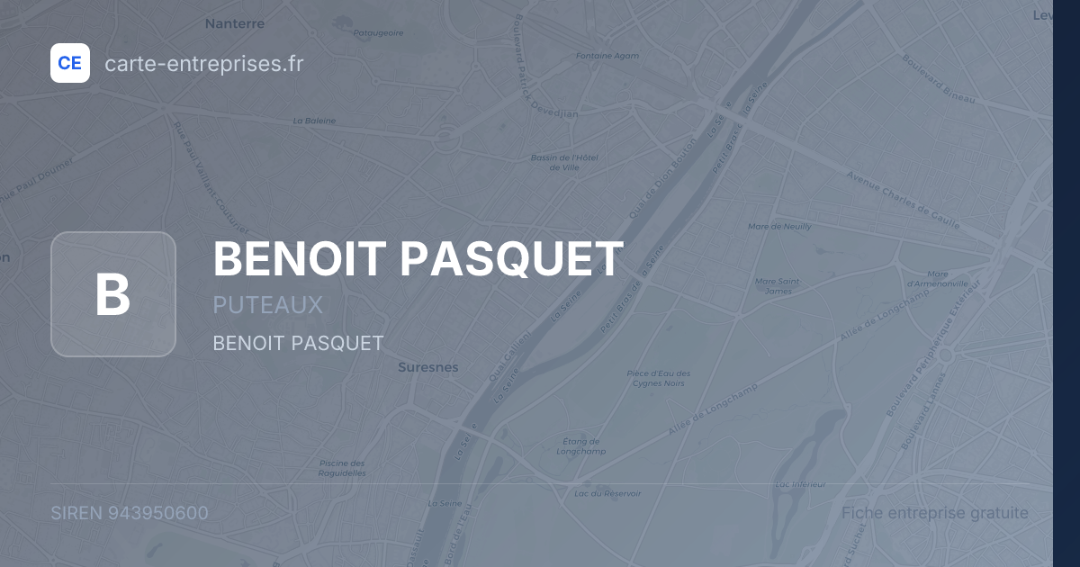 BENOIT PASQUET — 943950600 — fiche entreprise
