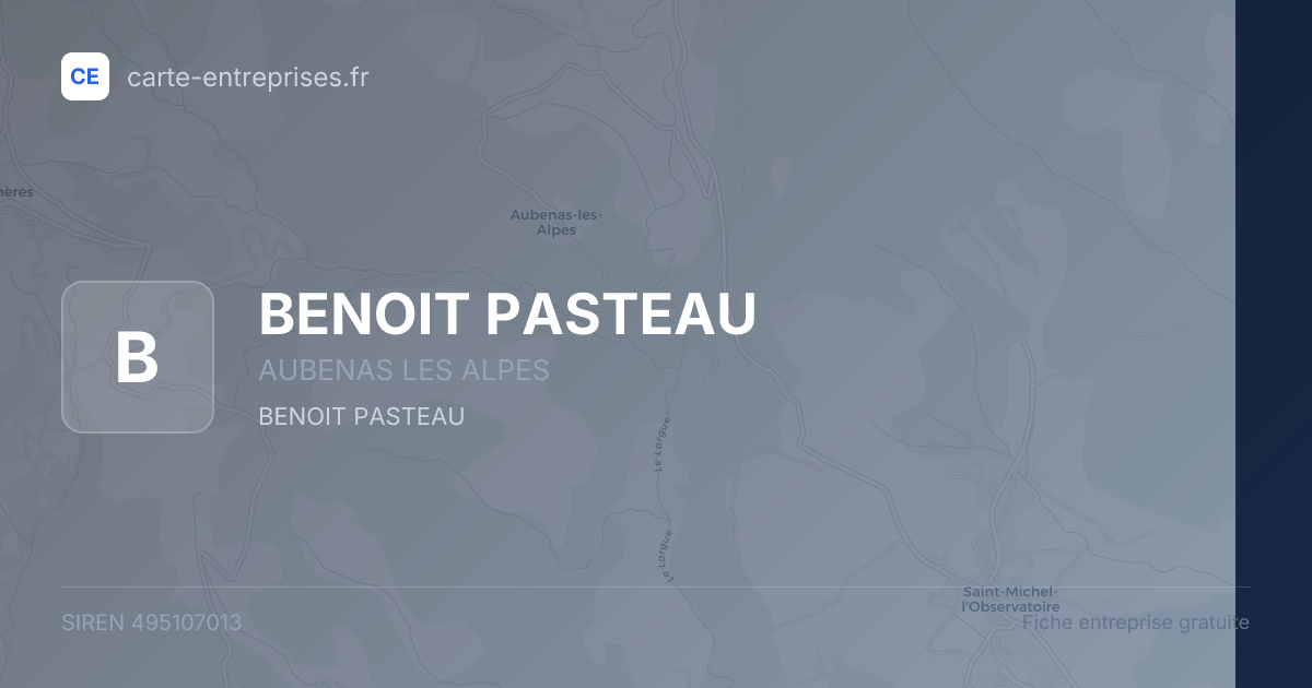 BENOIT PASTEAU — 495107013 — fiche entreprise