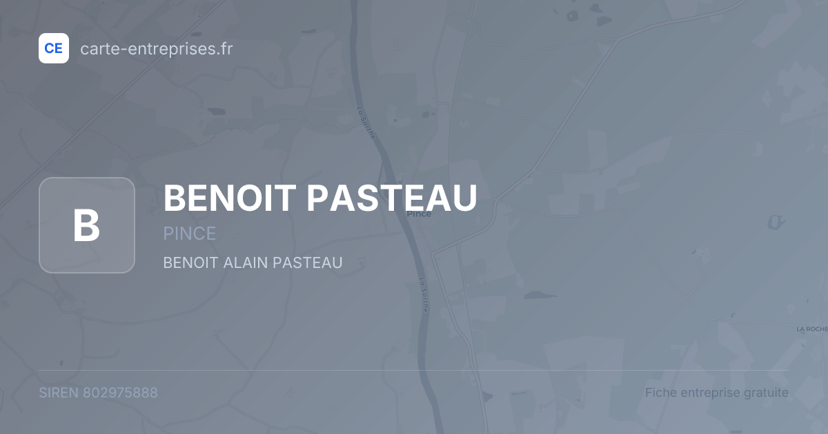 BENOIT PASTEAU — 802975888 — fiche entreprise