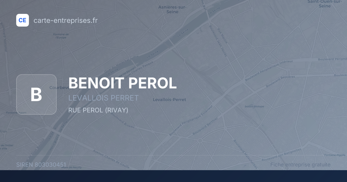BENOIT PEROL — 803030451 — fiche entreprise