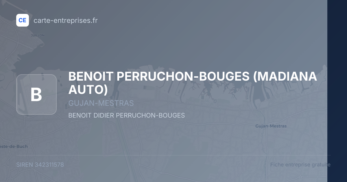 BENOIT PERRUCHON-BOUGES (MADIANA AUTO) — 342311578 — fiche entreprise