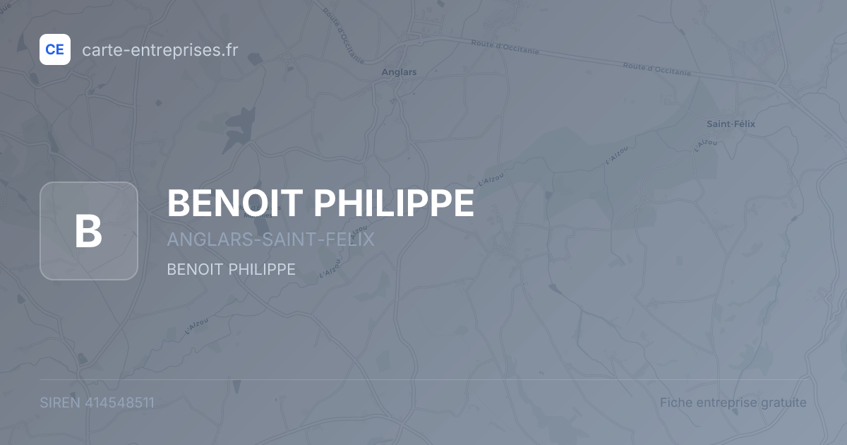 BENOIT PHILIPPE — 414548511 — fiche entreprise