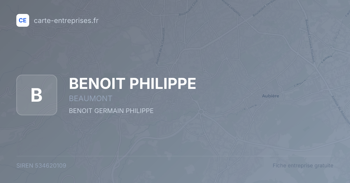 BENOIT PHILIPPE — 534620109 — fiche entreprise
