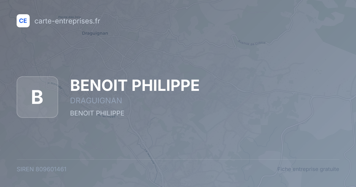BENOIT PHILIPPE — 809601461 — fiche entreprise
