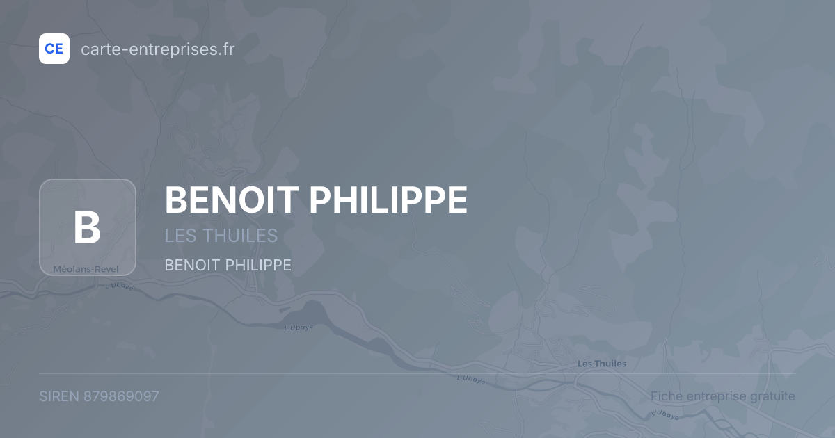 BENOIT PHILIPPE — 879869097 — fiche entreprise