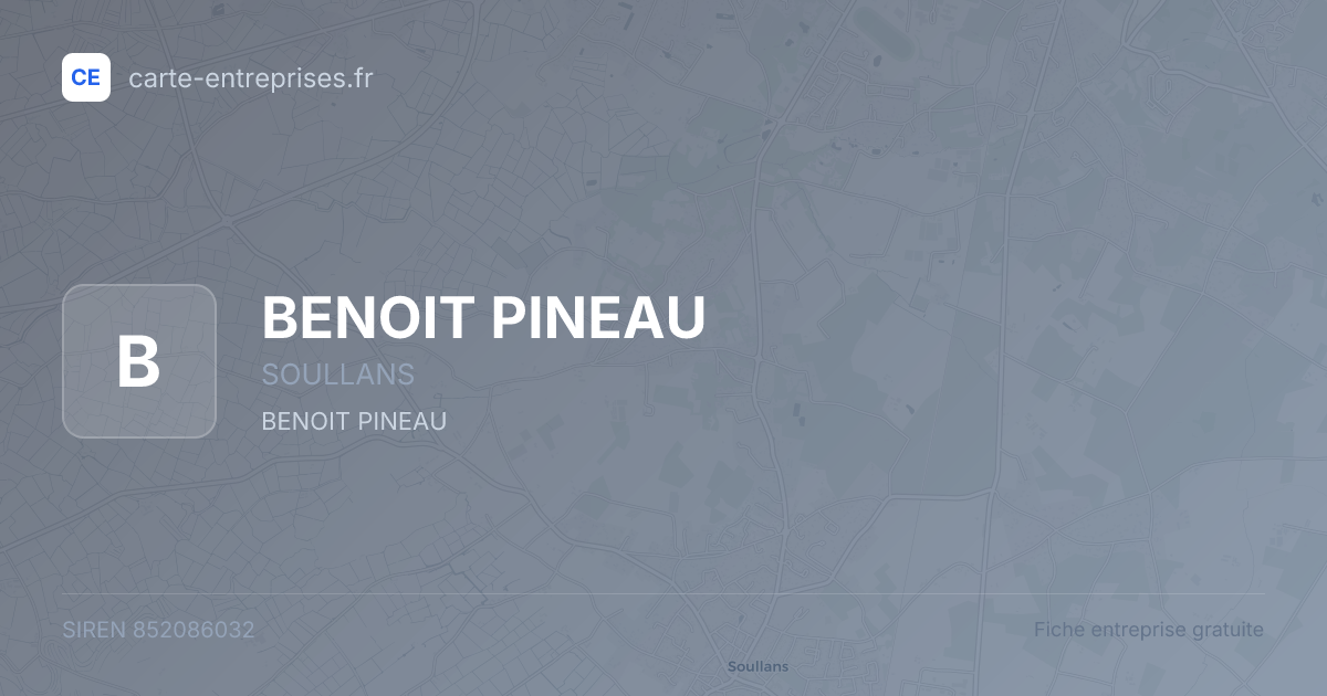 BENOIT PINEAU — 852086032 — fiche entreprise