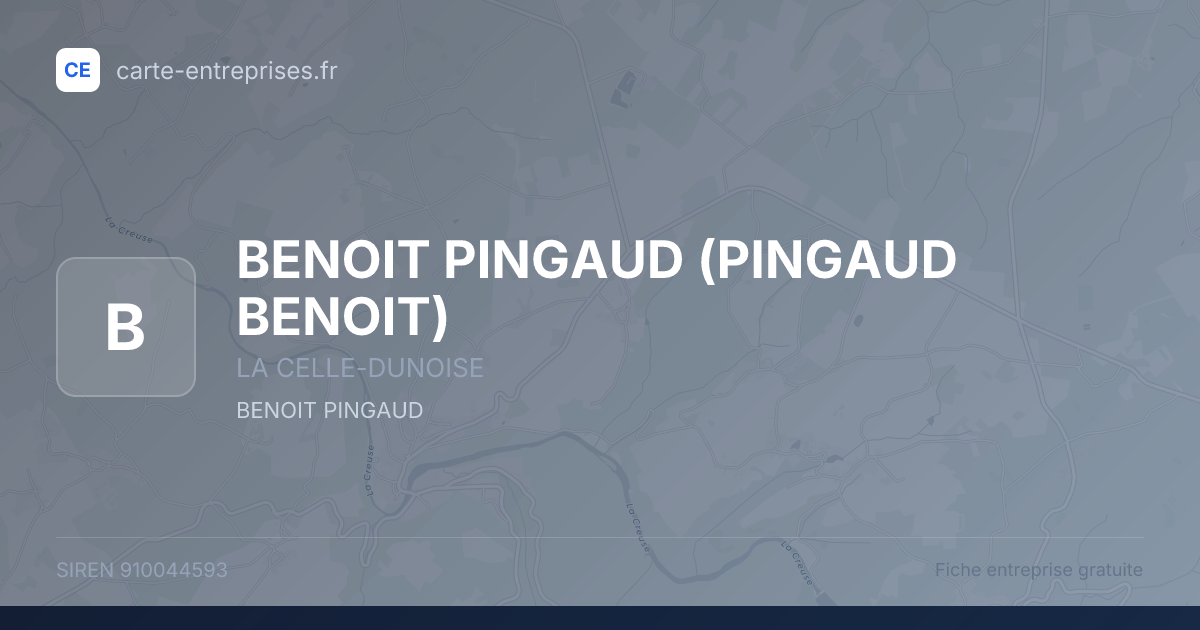 BENOIT PINGAUD (PINGAUD BENOIT) — 910044593 — fiche entreprise