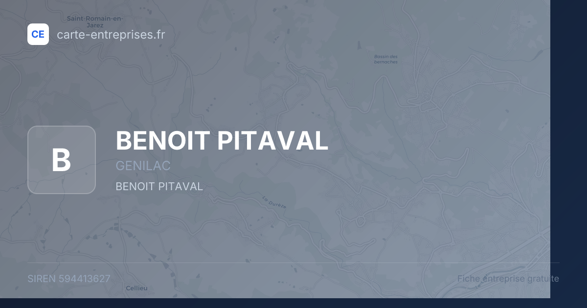 BENOIT PITAVAL — 594413627 — fiche entreprise