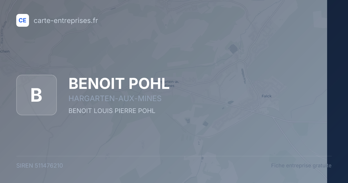 BENOIT POHL — 511476210 — fiche entreprise