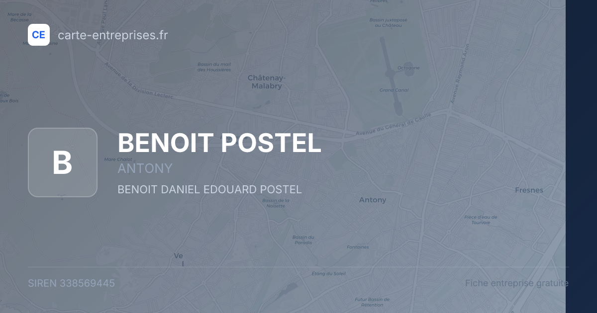 BENOIT POSTEL — 338569445 — fiche entreprise