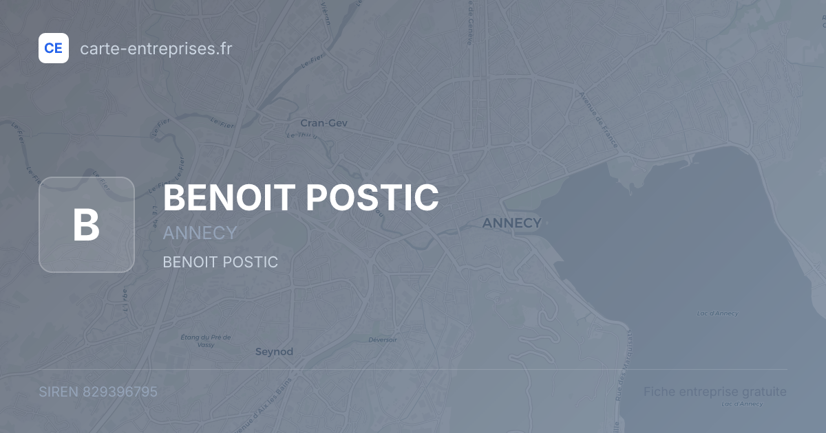 BENOIT POSTIC — 829396795 — fiche entreprise