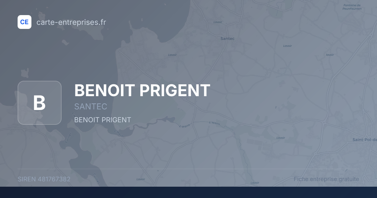 BENOIT PRIGENT — 481767382 — fiche entreprise