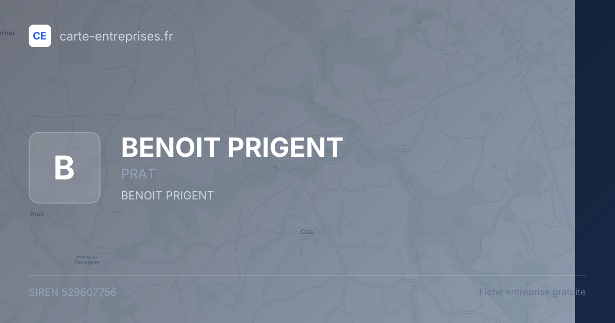 BENOIT PRIGENT — 529607756 — fiche entreprise