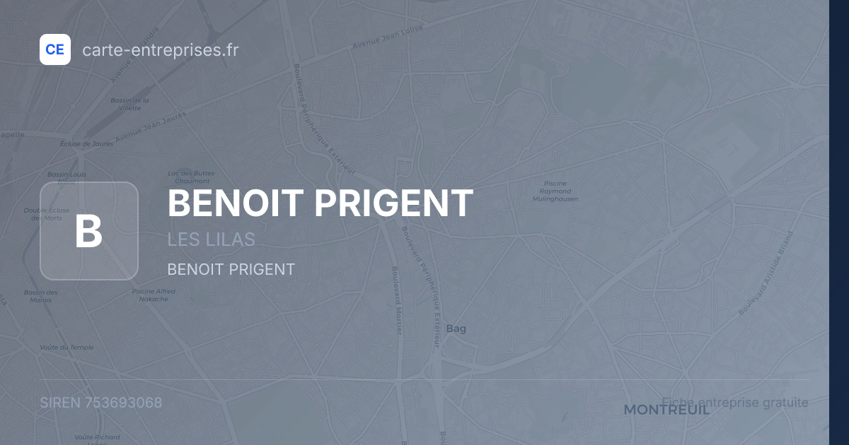 BENOIT PRIGENT — 753693068 — fiche entreprise