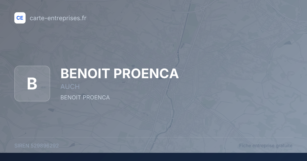 BENOIT PROENCA — 529896292 — fiche entreprise