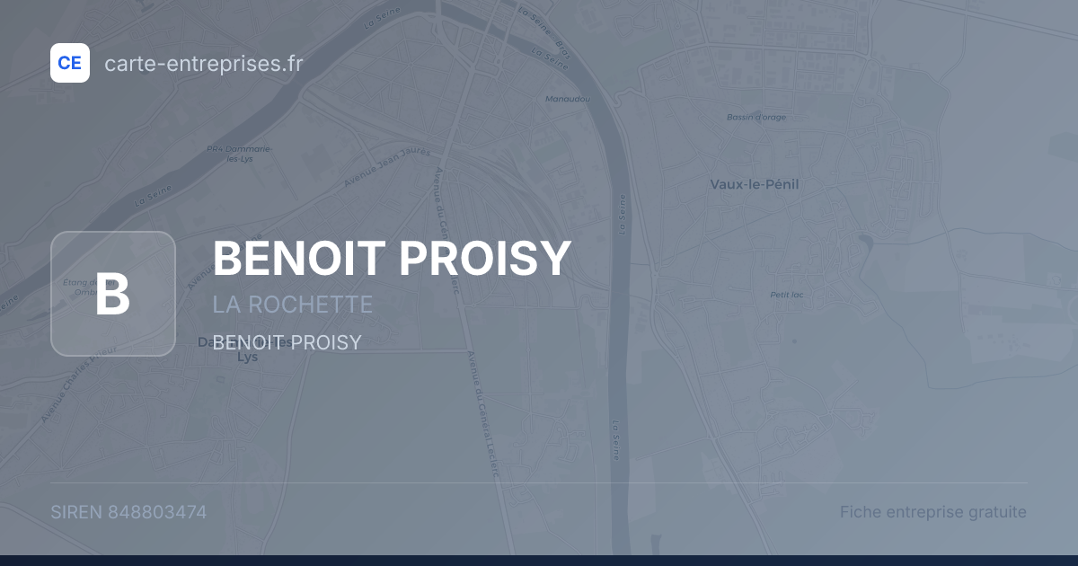 BENOIT PROISY — 848803474 — fiche entreprise