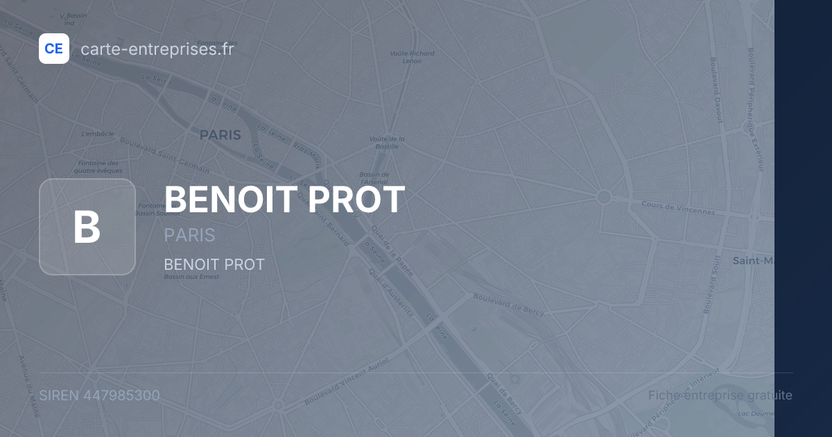 BENOIT PROT — 447985300 — fiche entreprise