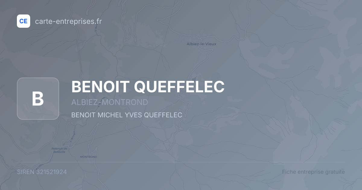 BENOIT QUEFFELEC — 321521924 — fiche entreprise