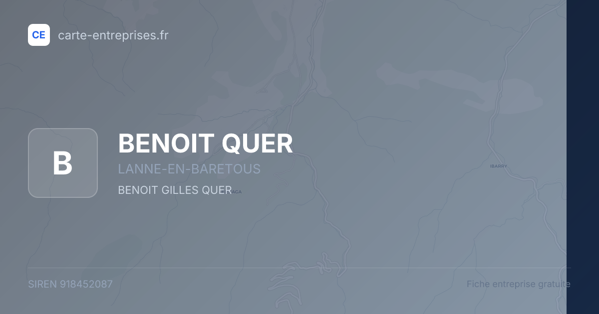 BENOIT QUER — 918452087 — fiche entreprise