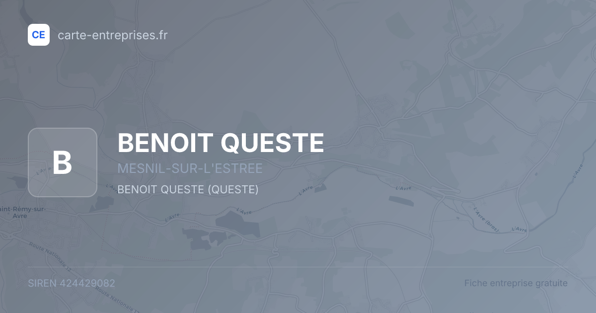 BENOIT QUESTE — 424429082 — fiche entreprise