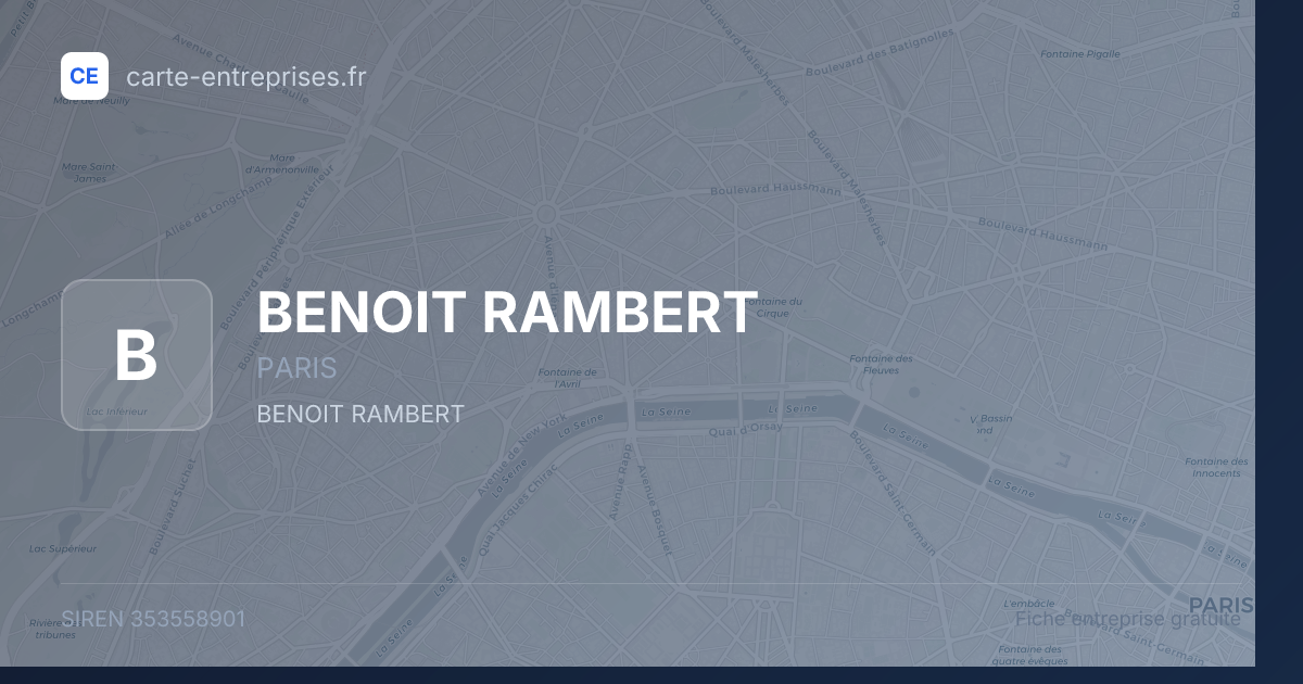 BENOIT RAMBERT — 353558901 — fiche entreprise