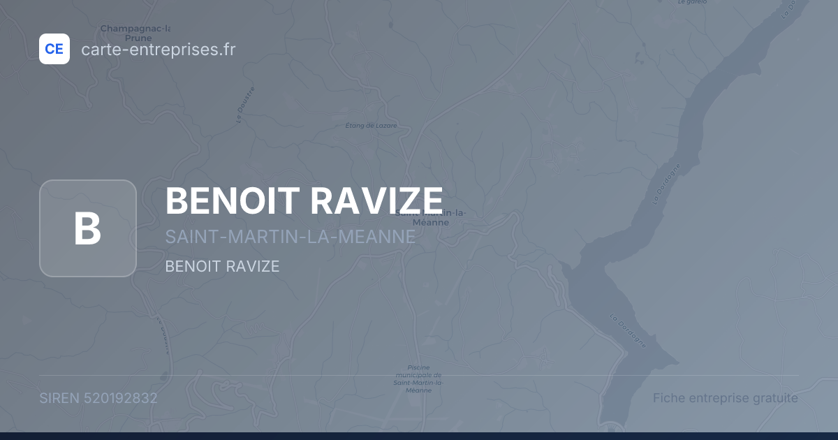 BENOIT RAVIZE — 520192832 — fiche entreprise