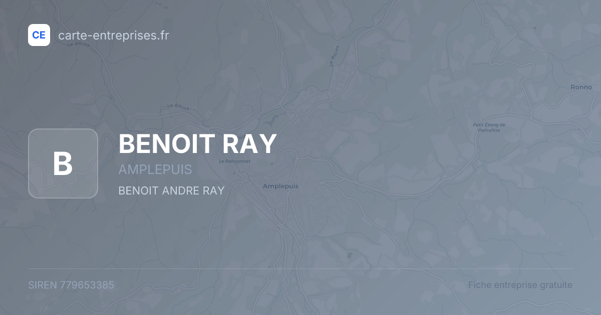 BENOIT RAY — 779653385 — fiche entreprise